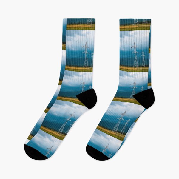Item preview, Storm Clouds Over Power Lines | Electricity Pylon Art designed and sold by Pylon-Bureau.