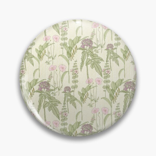 Item preview, Toile de Jouy Wild Meadow Flowers Print - Cream Linen Texture Background designed and sold by joniJhon_design.