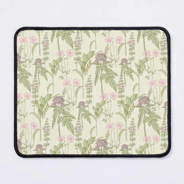 Item preview, Toile de Jouy Wild Meadow Flowers Print - Cream Linen Texture Background designed and sold by joniJhon_design.