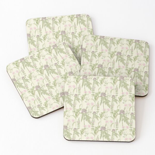 Item preview, Toile de Jouy Wild Meadow Flowers Print - Cream Linen Texture Background designed and sold by joniJhon_design.