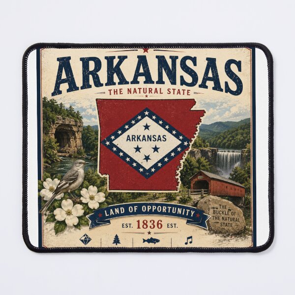 Item preview, Arkansas Vintage Travel Poster | The Natural State designed and sold by SlanPOD.