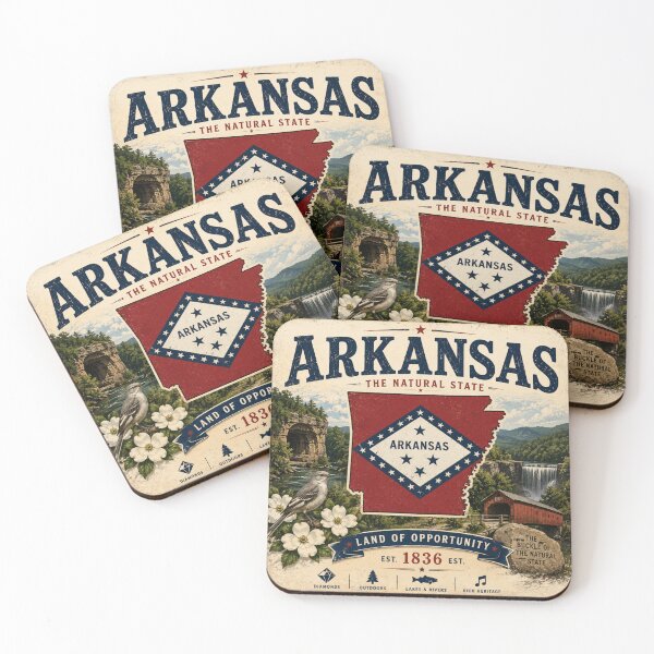 Item preview, Arkansas Vintage Travel Poster | The Natural State designed and sold by SlanPOD.