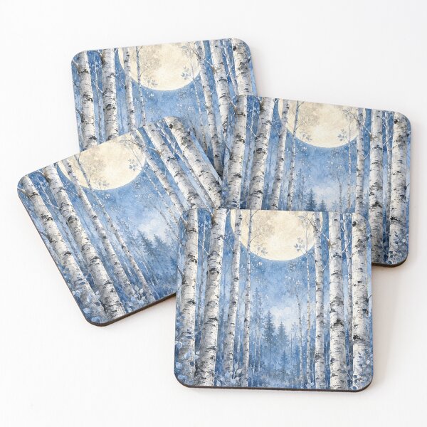 Item preview, moonlit birch tree poster designed and sold by alexrow.