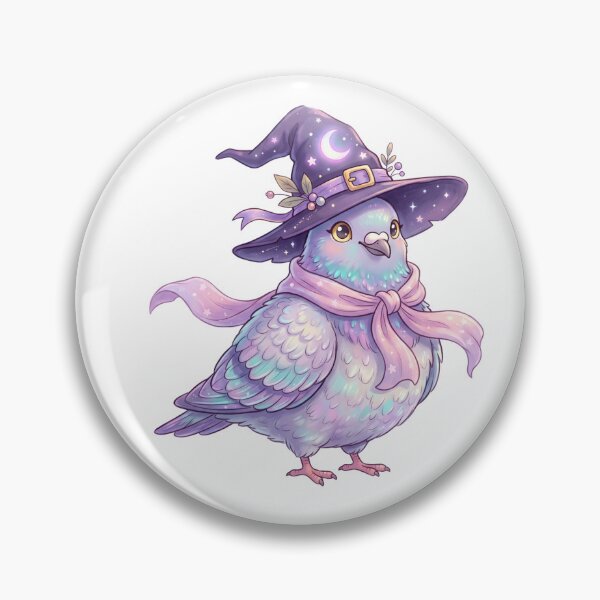 Item preview, Cute Witch Pigeon | Kawaii Magical Pigeon Sticker Design designed and sold by HelgaCraftery.