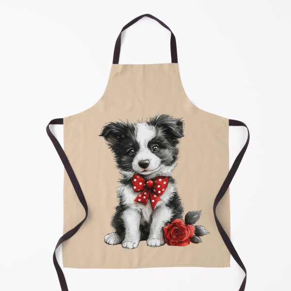 Item preview, Cute Border Collie Puppy and Red Rose designed and sold by Erika Kaisersot.