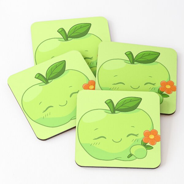 Item preview, Cute Green Apple Character Illustration designed and sold by Phyllya Design.