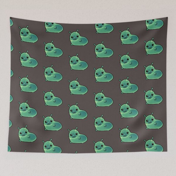 Item preview, Green Alien Seal Cute Cartoon black background designed and sold by myojotis.