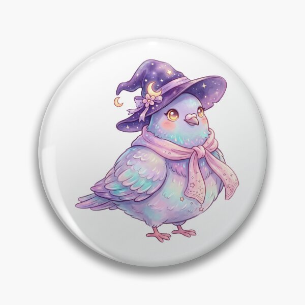 Item preview, Cute Witch Pigeon | Kawaii Magical Pigeon Sticker Design designed and sold by HelgaCraftery.