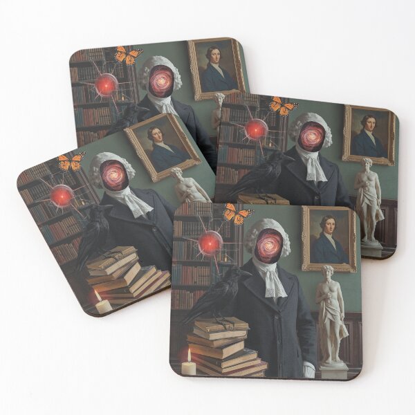 Item preview, Dark Academia Gothic Portrait — Raven, Books and Classical Statue designed and sold by Ingorgia Studio.