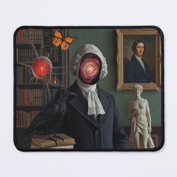 Item preview, Dark Academia Gothic Portrait — Raven, Books and Classical Statue designed and sold by Ingorgia Studio.