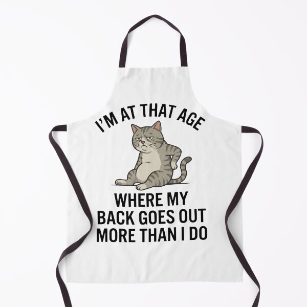 Item preview, Funny Cat Back Pain Quote | I'm At That Age Where My Back Goes Out More Than I Do | Grumpy Cat Gift designed and sold by designwiss.