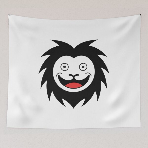 Item preview, Cute Black Lion Face Minimalist Cartoon | Funny Jungle Animal Graphic | Kawaii Lion Design designed and sold by Charonde.
