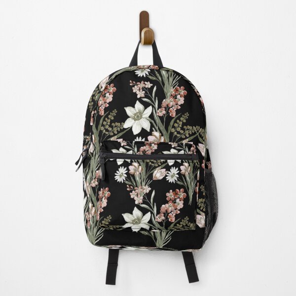 Item preview, Dark Botanical Lily and Blush Tulip Floral Pattern designed and sold by Jyoti-Quotes.