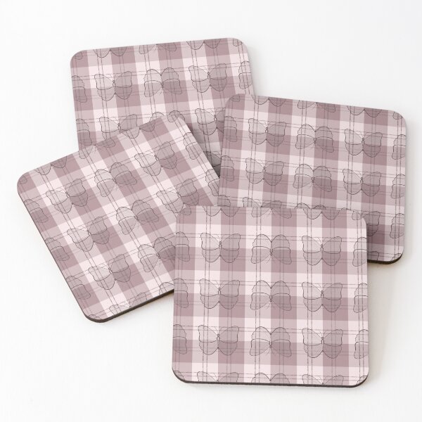 Item preview, Coquette Pink Plaid Butterfly Pattern - Soft Aesthetic Tartan designed and sold by joniJhon_design.