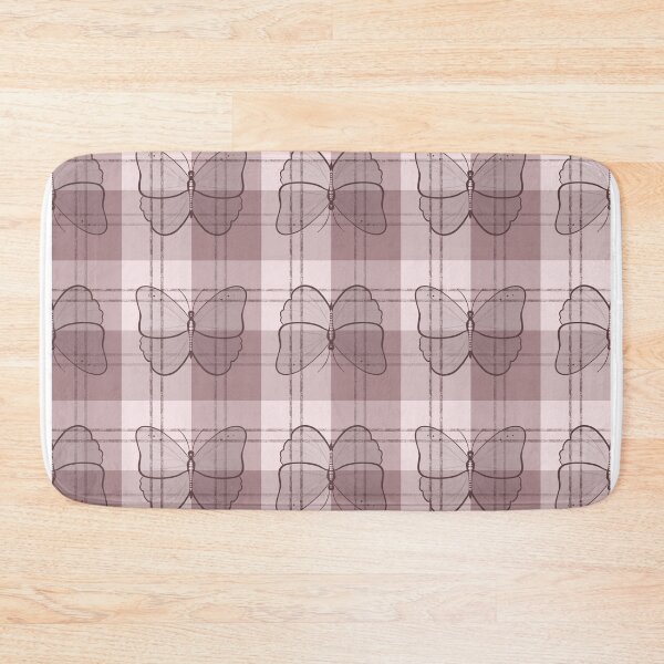Item preview, Coquette Pink Plaid Butterfly Pattern - Soft Aesthetic Tartan designed and sold by joniJhon_design.