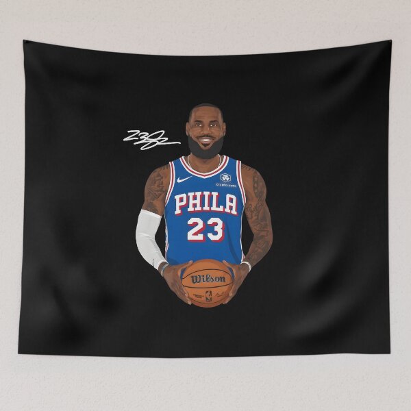 Item preview, Comfort Colors LeBron James Philadelphia Dunk Vintage Basketball Graphic T-Shirt designed and sold by TropikaArts.