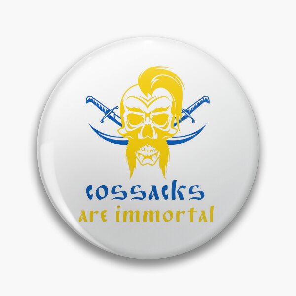 Item preview, Cossacks Are Immortal - Ukrainian Flag Colors Skull Back Print designed and sold by LIVE_FREE.