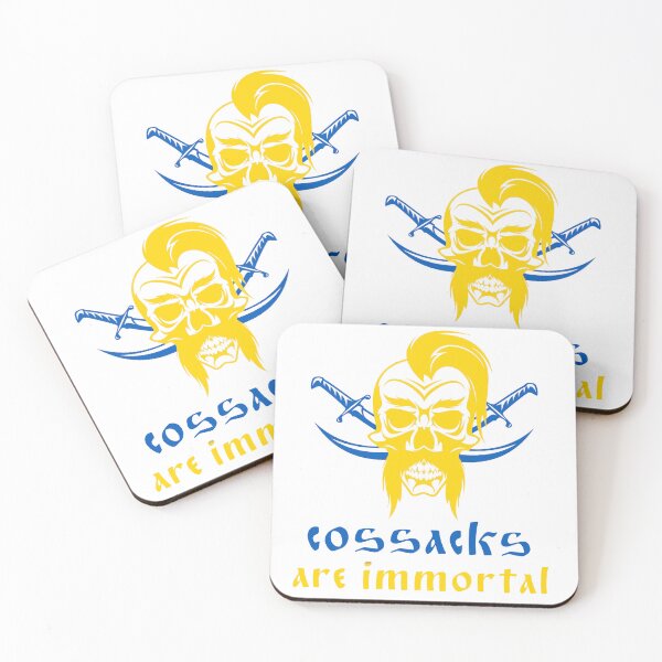 Item preview, Cossacks Are Immortal - Ukrainian Flag Colors Skull Back Print designed and sold by LIVE_FREE.