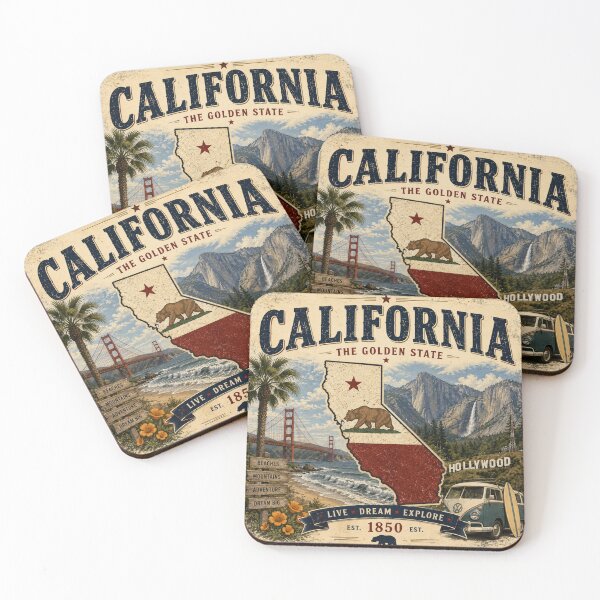 Item preview, California Vintage Travel Poster | The Golden State designed and sold by SlanPOD.