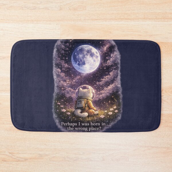 Item preview, Astronaut cat in space - Perhaps I was born in the wrong place? designed and sold by DreamCloths12.