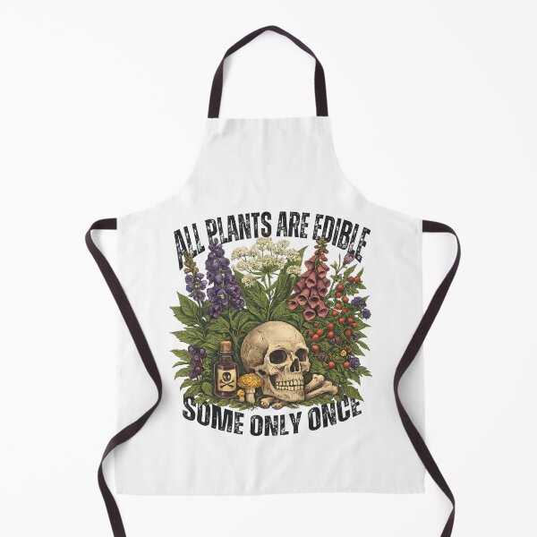 Item preview, All Plants Are Edible Some Only Once – Funny Botanical Dark Humor Skull Mushroom designed and sold by Artycom.