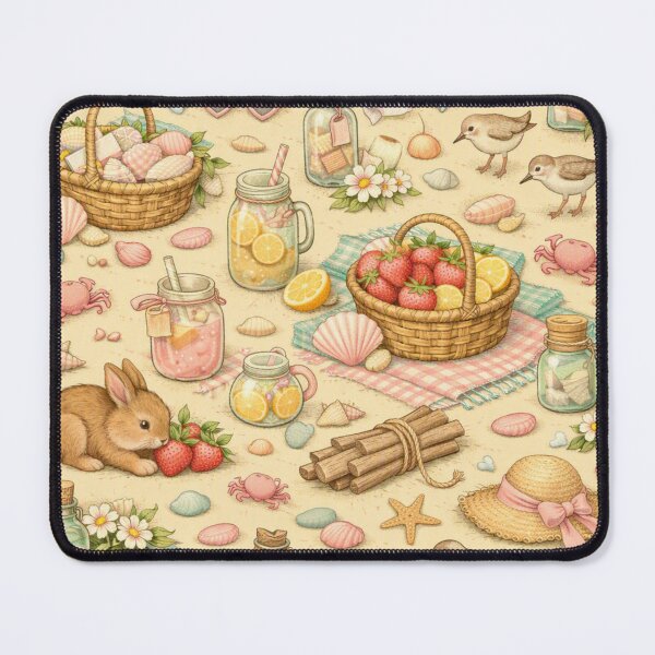 Item preview, Pastel Beach Picnic – Coastal Cottagecore Pattern (Seafoam, Blush & Buttercream) designed and sold by Shadowframe Studios.