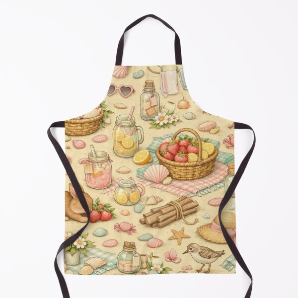 Item preview, Pastel Beach Picnic – Coastal Cottagecore Pattern (Seafoam, Blush & Buttercream) designed and sold by Shadowframe Studios.