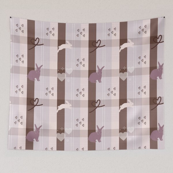 Item preview, Coquette Bunny Plaid Pattern - Cute Pastel Pink Bunny Aesthetic designed and sold by joniJhon_design.