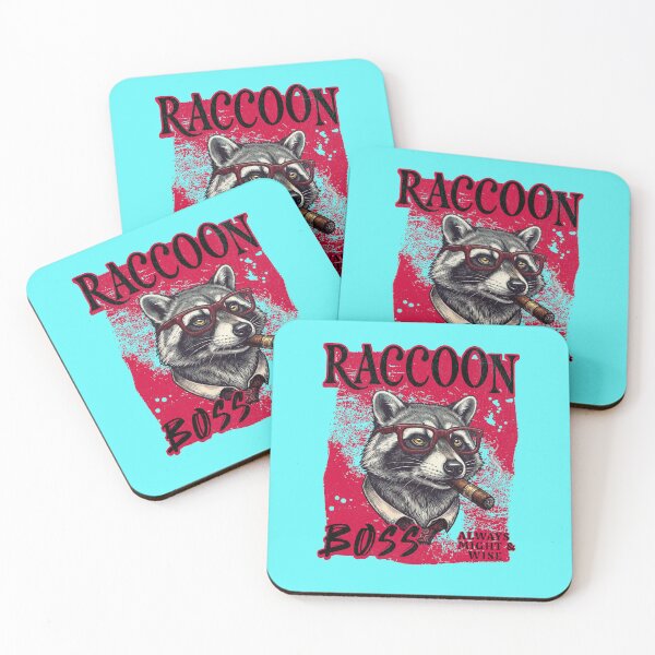 Item preview, Raccoon Boss Design – Funny Raccoon with Cigar Mafia Style designed and sold by PixelsPaws.