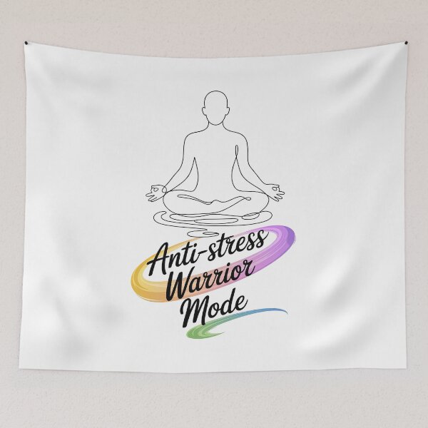 Item preview, Anti-stress Warrior Mode Meditating Figure with Rainbow for Yoga designed and sold by 108stillness.