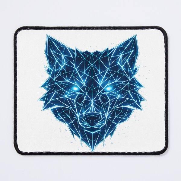 Item preview, Blue Polygon Wolf Geometric Neon Animal Head designed and sold by CreativeMindsetLab.