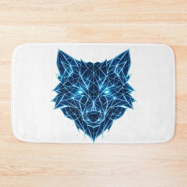 Item preview, Blue Polygon Wolf Geometric Neon Animal Head designed and sold by CreativeMindsetLab.