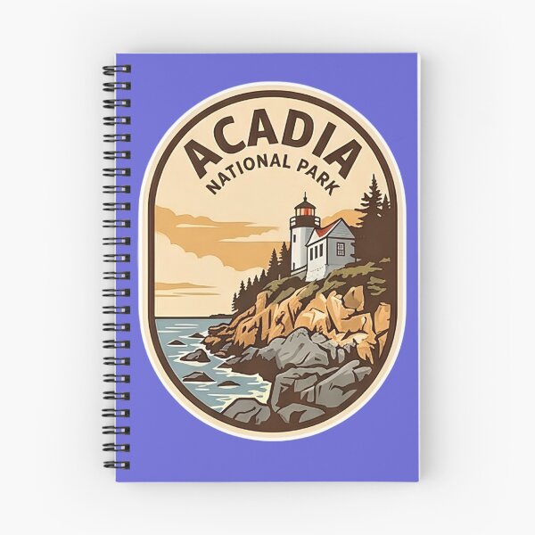 Item preview, Acadia National Park Maine Vintage Lighthouse Badge designed and sold by LittleArij.
