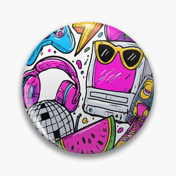 Item preview, Colorful Retro 90s Miami Gamer Disco Ball Print Pattern designed and sold by RichardRags.
