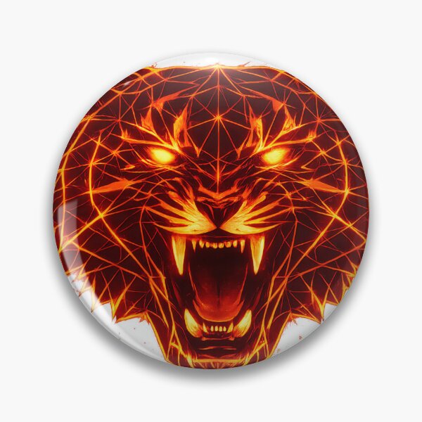 Item preview, Fiery Polygon Tiger Neon Geometric Predator designed and sold by CreativeMindsetLab.