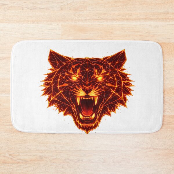 Item preview, Fiery Polygon Tiger Neon Geometric Predator designed and sold by CreativeMindsetLab.