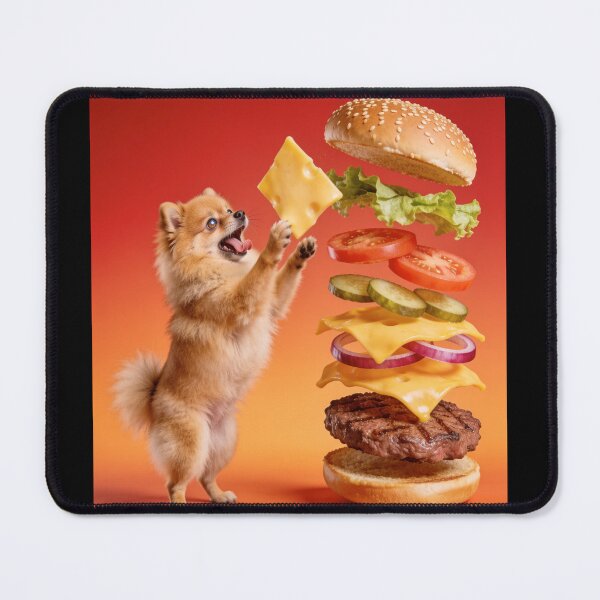 Item preview, Pomeranian Spitz Wants to Eat Giant Cheeseburger designed and sold by OksArtStudio.