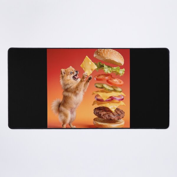 Item preview, Pomeranian Spitz Wants to Eat Giant Cheeseburger designed and sold by OksArtStudio.