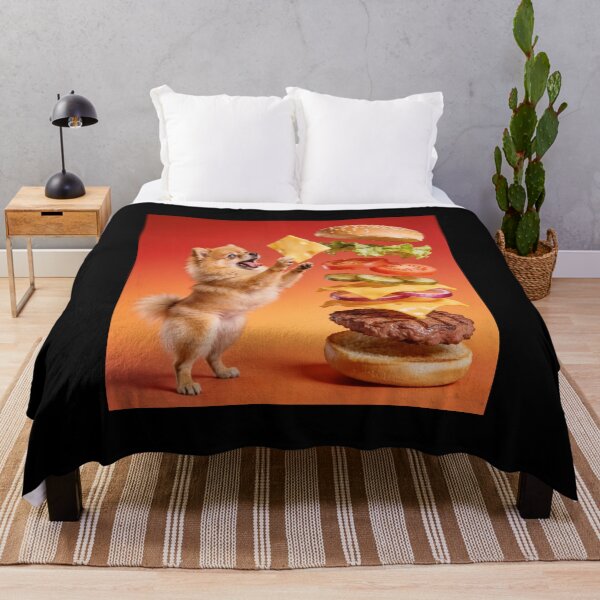 Item preview, Pomeranian Spitz Wants to Eat Giant Cheeseburger designed and sold by OksArtStudio.