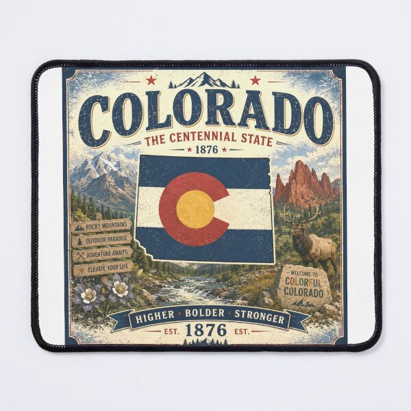 Item preview, Colorado Vintage Travel Poster | The Centennial State designed and sold by SlanPOD.
