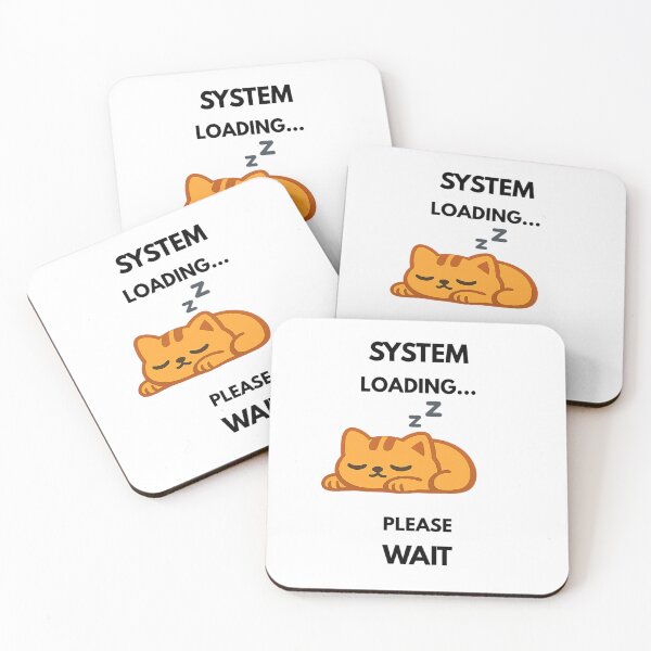 Item preview, System Loading... Please Wait | Funny Sleeping Cat Sticker | Cute Cat Meme designed and sold by Savage Cat Quotes.