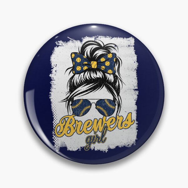 Item preview, Vintage Brewers Girl Messy Bun Distressed Sports Fan Team Spirit designed and sold by RockTheFeal.