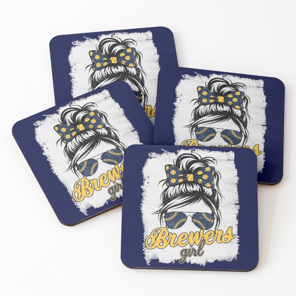 Item preview, Vintage Brewers Girl Messy Bun Distressed Sports Fan Team Spirit designed and sold by RockTheFeal.