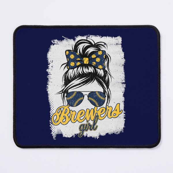 Item preview, Vintage Brewers Girl Messy Bun Distressed Sports Fan Team Spirit designed and sold by RockTheFeal.