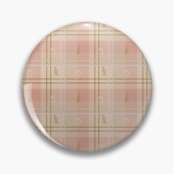 Item preview, Cottagecore Peach Plaid Pattern - Coquette Hearts & Botanical Leaves designed and sold by joniJhon_design.