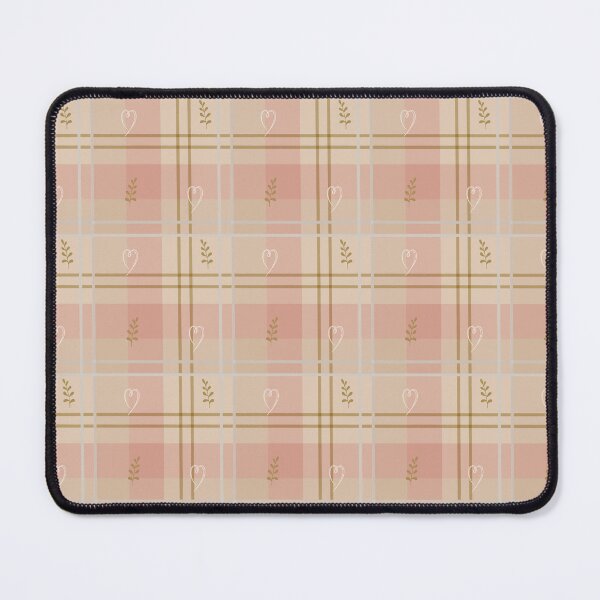 Item preview, Cottagecore Peach Plaid Pattern - Coquette Hearts & Botanical Leaves designed and sold by joniJhon_design.