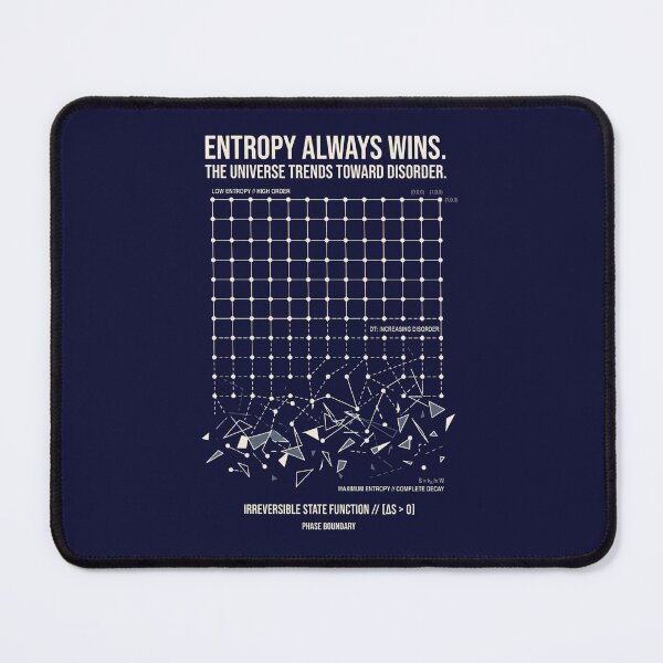 Item preview, Entropy Always Wins Universe Trends Toward Disorder Physics Thermodynamics Graphic designed and sold by Phaseboundary.