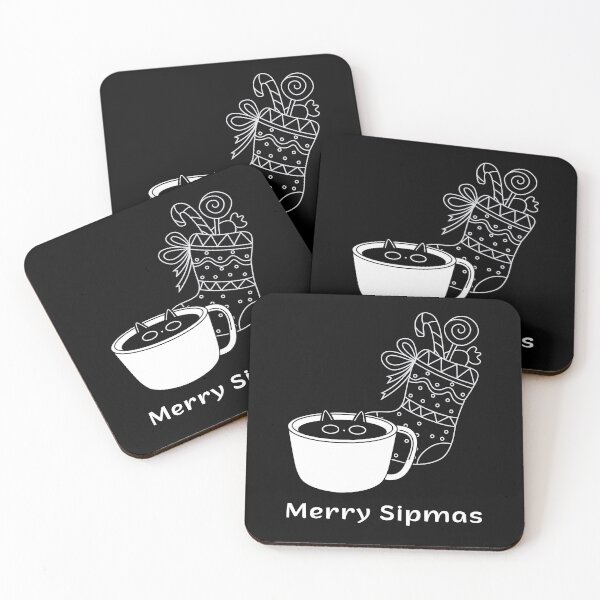 Item preview, Merry Sipmas | Espresso Yourself Cats | Funny Christmas Coffee Cat designed and sold by ContigoART.