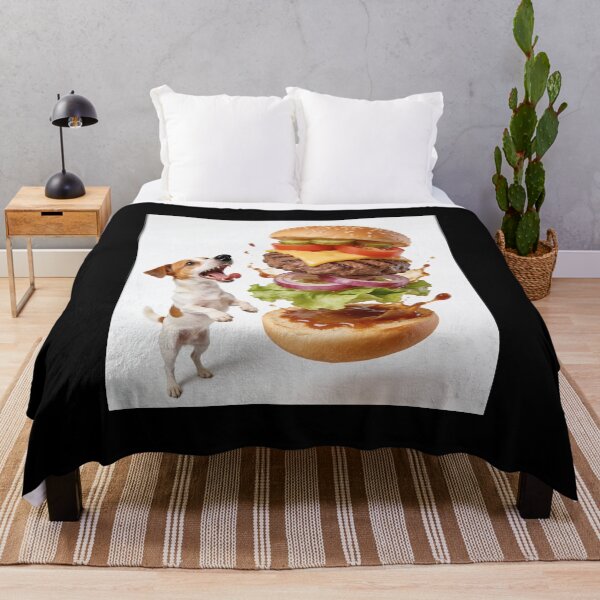 Item preview, Jack Russell Terrier Wants to Eat Giant Cheeseburger designed and sold by OksArtStudio.