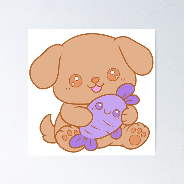 Item preview, Cute Kawaii Brown Puppy designed and sold by Phyllya Design.